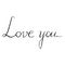 Monochrome black and white love you lettering typographic isolated vector