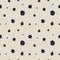 Monochrome blue and beige seamless pattern with doodle dots.