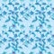 Monochrome blue flowers seamless pattern.