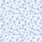 Monochrome Blue Tiny Daisy Flower With White Color Background, Seamless Pattern
