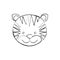 monochrome blurred contour with male tiger head