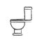 Monochrome blurred silhouette with toilet icon side view