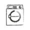 Monochrome blurred silhouette of wash machine