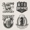 Monochrome brewery vintage emblems