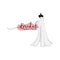 Monochrome Bridal Dress Boutique Logo Ideas, Fashion, Beautiful Bride, Vector Design