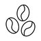 Monochrome coffee beans icon vector illustration grains ingredient for preparation hot beverage