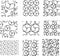 Monochrome Commashaped seamless Japanese pattern set