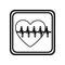 monochrome contour of button with heart vital sign