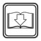 monochrome contour with button icon of book with arrow down