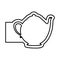 monochrome contour emblem with teapot of tea