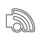 monochrome contour emblem with wifi icon