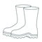 Monochrome contour of fishing plastic boots accesory