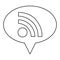 monochrome contour of oval speech with wifi icon