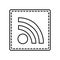 monochrome contour square and dotted line with wifi icon