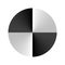 Monochrome Crash Test icon with circular gradient effect. Black, white minimalistic design. Concept achieving security. Vector