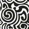 Monochrome Curved. Geometric seamless pattern.