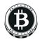 Monochrome dark bitcoin icon on a white background. Vector illustration.