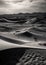 Monochrome desert landscape, Generative Ai