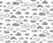 Monochrome Doodle Sky Elements Seamless Pattern