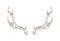 Monochrome drawing of deer, stag or hart antlers isolated on white background. Part of forest animal`s body. Elegant