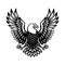 Monochrome eagle symbol in vintage style