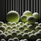 Monochrome Elegance: A Striking View of Tennis Balls in Black and White. AI Generated