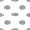 Monochrome fish seamless pattern