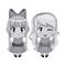 Monochrome full body couple cute anime girl facial wink expression and smile