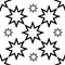 Monochrome geometric seamless pattern with Christmas stars