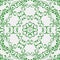Monochrome green arabesque mandala with mosaic effect