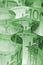 Monochrome green euro banknotes background