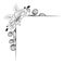 Monochrome Hand draw flower foliage blossom border ornament decorative