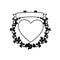 monochrome heart and ribbon with creeper