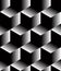 Monochrome illusory abstract geometric seamless pattern with 3d