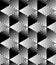 Monochrome illusory abstract geometric seamless pattern with 3d