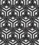 Monochrome illusory abstract geometric seamless pattern with 3d