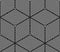 Monochrome illusory abstract geometric seamless pattern with 3d