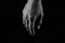 Monochrome image ,tired caucasian male hand