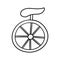 Monochrome image, unicycle for performing tricks, vector cartoon