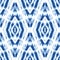 Monochrome Indigo Bright Tie-Dye Shibori Diamonds on White Background Vector Seamless Pattern