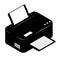Monochrome inkjet printer. Printing documents in office using copiers. Black and white vector isolated on white background
