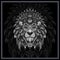 Monochrome Lion head mandala arts isolated on black background