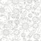 Monochrome medical seamless pattern. Coloring pages, black and white