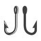 Monochrome metal fishing hooks template