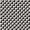 Monochrome minimalistic tribal seamless pattern with arc lines. Vector background with inky black art on white rounded