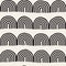 Monochrome minimalistic tribal seamless pattern with arc lines. Vector background with inky black art on white rounded