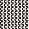 Monochrome minimalistic tribal seamless pattern with arc lines. Vector background with inky black art on white rounded