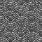 Monochrome mosaic arched fish scale seamless pattern