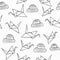 Monochrome origami seamless pattern