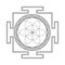 Monochrome outline seed of life yantra illustration